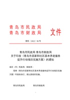 青岛市居家和社区基本养老服务提升行动项目实施方案 封面
