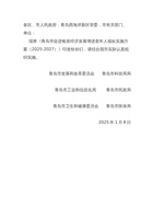 青岛市促进银发经济发展增进老年人福祉实施方案（2025-2027年） 封面