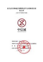 驻马店市驿城区智慧养老平台采购项目招标文件 封面