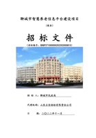聊城市智慧养老信息平台建设项目招标公告 封面